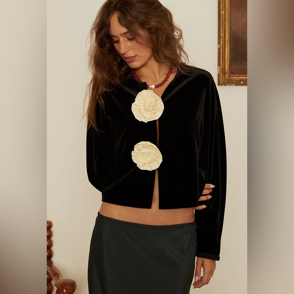 Ciao Lucia Javiera Velvet Rosette Jacket size L